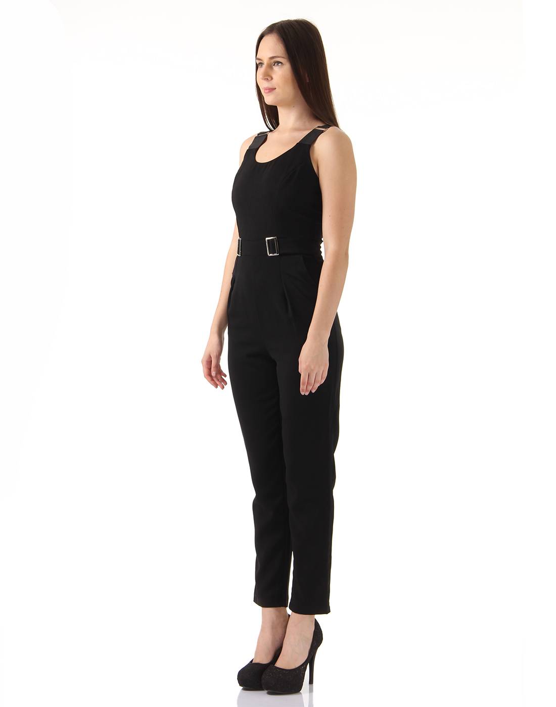 Ax Paris Women Casual Wear Black Jump Suit